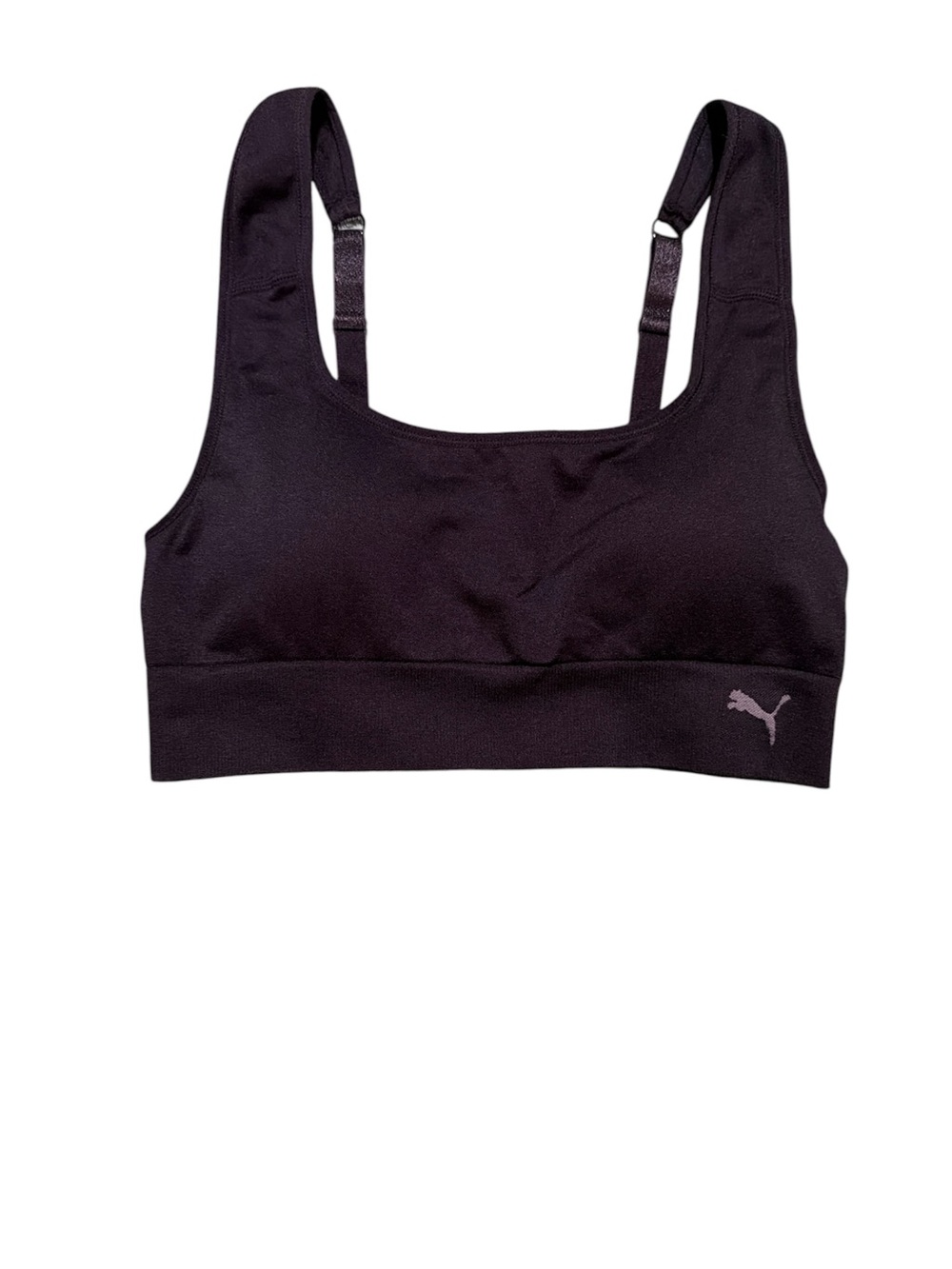 Puma Black Sports Bra Size Large Adjustable Straps Medium Support